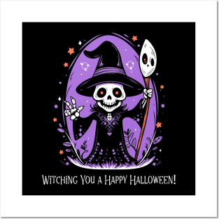 Happy Halloween T-Shirt, Female Sorcerer TShirt, Enchanting Witch Tee, Halloween Party Top, Magical Apparel, Gift for He Posters and Art